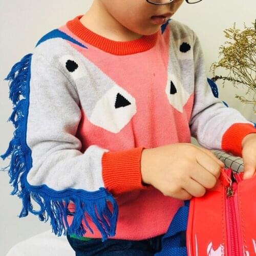 Childrens Sweater Autumn Winter Girls Lovely Colorful Pony Sweaters Kids Knitted Horse Tops 1-6T Boy And Girl Pullover Jacket