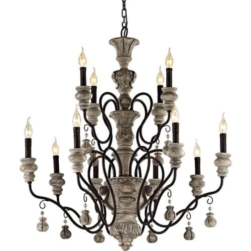 Iron resin Chandelier lighting vintage light hotel dining room staircase large foyer chandeliers modern contemporary chandelier