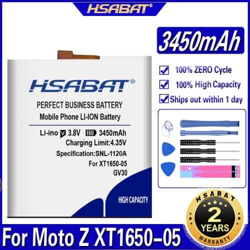 HSABAT 3450mAh GV30 Battery for Motorola Moto Z XT1650-05 XT1650-01 XT1650-03 GV40 XT1650-02