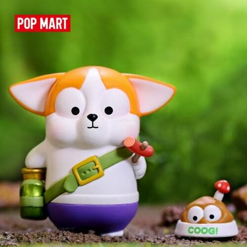 POP MART Coogi & Foody The Island Adventure Series Collection Doll Cute Action Kawaii animal toy figures free shipping