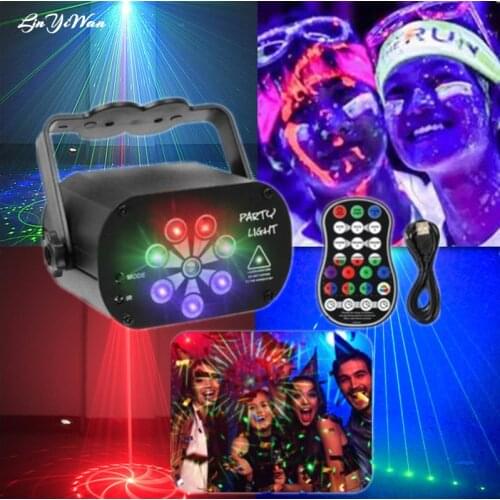 Mini Laser Light 6 Hole 8 Hole Christmas Party Star Projection Light Stage Light Atmosphere Light Laser Light