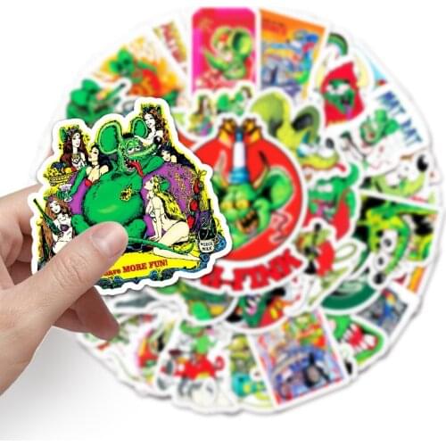 10/50pcs Shocking Rat Fink Mouse Waterproof Stickers for DIY Phone Laptop Luggage Guitar Case Skateboard Bike Car Decal Stickers