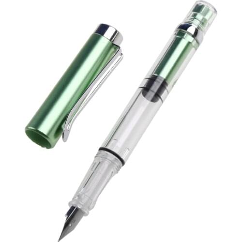2021 New Colorful Transparent Fountain Pen Fine Nib Students Writing Stationery Supplies
