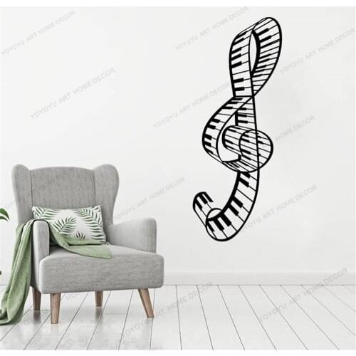 New Design The Musical Note Wall Decals For Music Studio/Home Living Room Decoration Piano Music Vinyl Wall Sticker CX1673