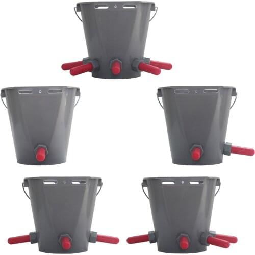 8L Capacity Portable Lamb Milk Bottle Farm Animal Calf Feeder Bucket with Nipples for Livestock