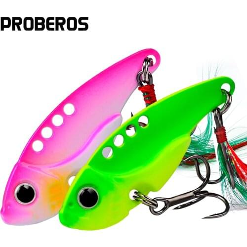 1pc Fishing Bait High Quality 5.5cm/11g Spoon Lures 8 Color Fishing Lures with 6# Green Feather Hook Fishing Tackle