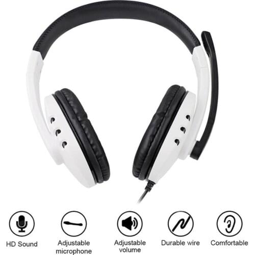 PS5 wired headset 3.5mm head-mounted gaming headset with microphone for PS4/Switch/ONE/PC general laptop computer tablet