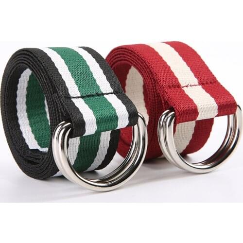 Men Women Unisex Plain Webbing Cotton Canvas Metal Buckle Belt High Quality Belts Male Luxury Casual Straps Ceintures FB88