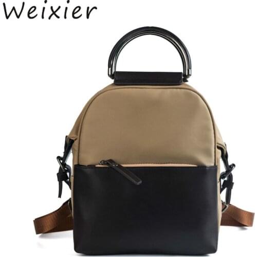 WEIXIER Women Backpack Female Panelled Bookpack High Quality Teenager School bag For Girls Nylon Travel Luxury Backpacks V2-05