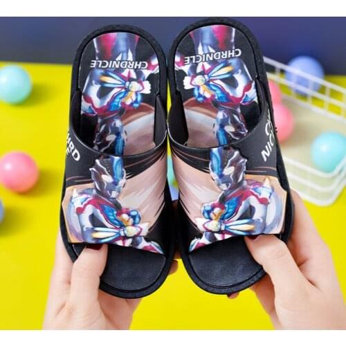 Childrens Slippers For Boys Girls Slippers Dinosaur PVC Flip Flops baby Non-slip Beach Sandals Kids Home Bathroom