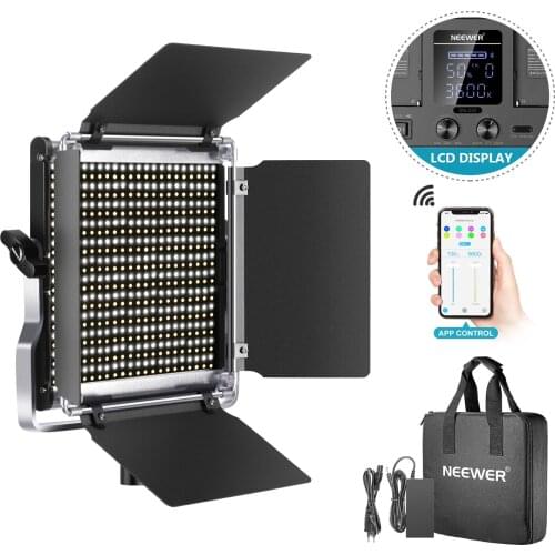 Neewer 528 LED Video Light, Dimmable Bi-Color Photography Lighting Kit Professional for YouTube Studio Outdoor Video Lighting