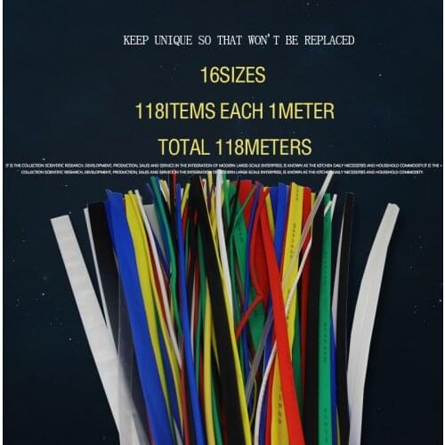 118Meters/lot Heat Shrinkable Tube suit Mixed Color set: 1MM-30MM Assorted colorful heat shrink tubing insulated cable sleeve