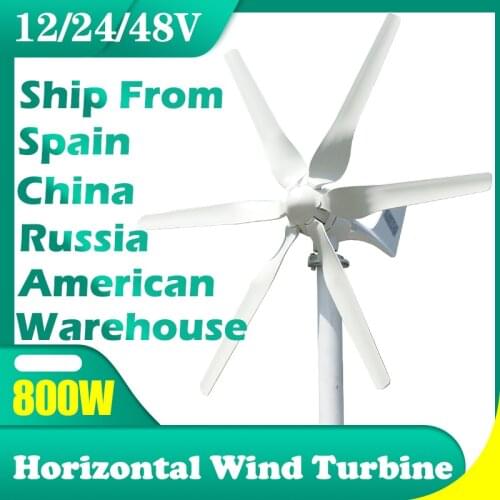 European and American Warehouse 800W 24V Wind turbine with 6 blades and MPPT controller small wind turbine for home use