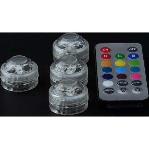Kitosun 4pcs/set Remote Controlled Waterproof Submersible Battery Operated LED Light RGB Color Changing Wedding Holiday Decor