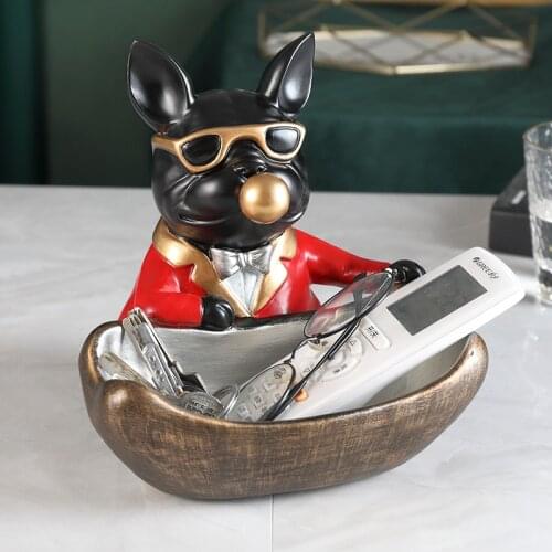 American Style Door Cabinet Key Storage Basket Creative Cute Animal Desktop Box Nordic Home Decoration Accessories Ornaments