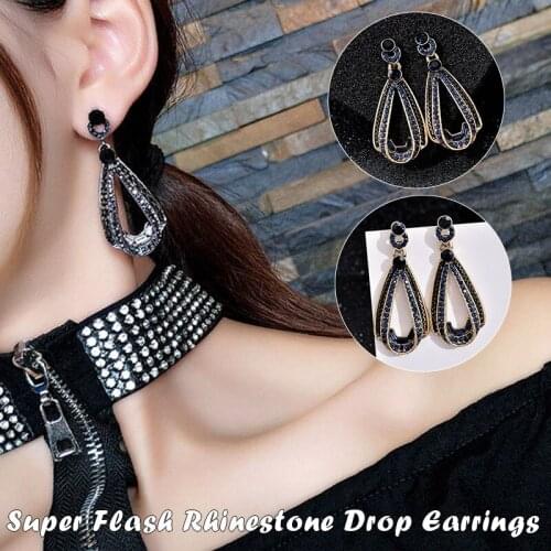 Womens Vintage Drops Rhinestone Long Earrings 925 Sterling Silver Plating Boho Style Gift for Girlfriend Wife NYZ Shop