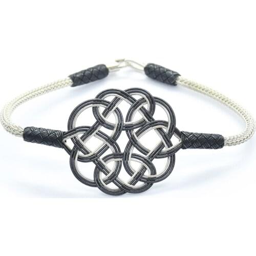 Love Knot Custom Design Hand Knitted 1000 Sterling Kazaziye Pure Female Silver Bangle Bracelet