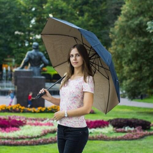 2pcs/lot)113cm 75T hex-angles parasol visible double layers double bridge fiberglass two fold auto open hook mini golf umbrella