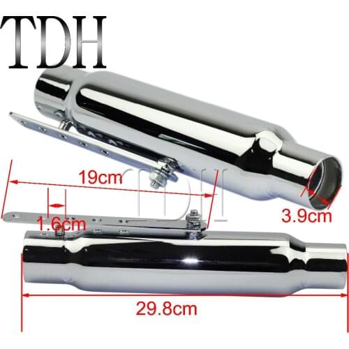 1 pair Short Type Motorcycle 1-1/2" 1-3/4" Chrome Exhaust Muffler Retro For Harley Chopper Scrambler Cafe Racer Silencer Pipes