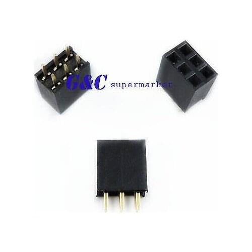 10PCS 2X3 Pin 6P 2.54mm Double Row Female Straight Header Pin Strip diy electronics