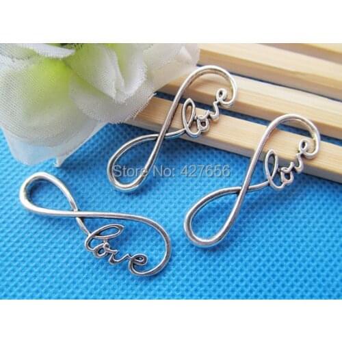 100pcs Antique Silver tone/Antique Bronze Love Infinity Connector Pendant Charm/Finding,For Bracelet & Necklace,DIY Accessory