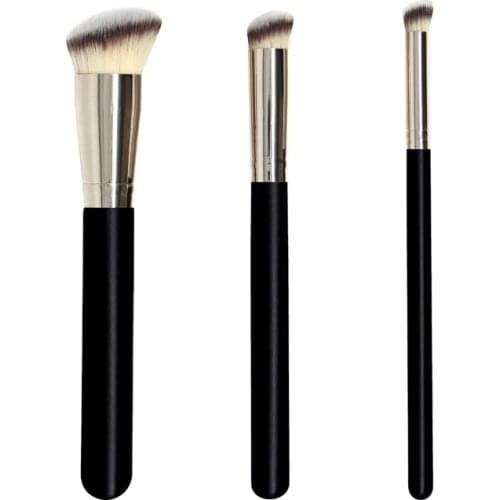 170/270S Rounded Slant Foundation Brush & 270 Concealer Brush - Synthetic Flawless Buffing Blending Makeup Brush