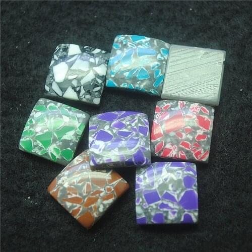 20PCS New Resin Cabochons Square Shape Size 16MM DIY BEADS Accessories Mix Color By Randoms