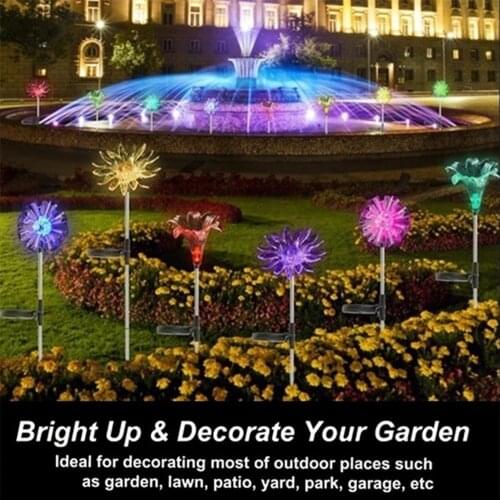 3Pcs/Set Solar Powered Dandelion Lily Led String Fairy Light Outdoor Garden Fence Patio Christmas Garland Lights