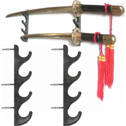 4 Tier Wall Mount Samurai Sword Katana Display Holder Stand Hanger Bracket Rack