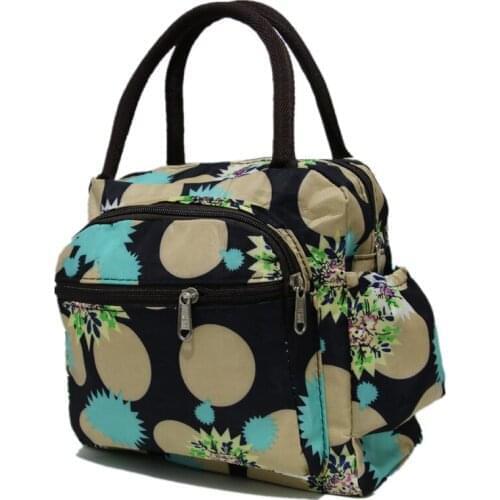 6PCS / LOT Portable Lunch Bag Waterproof Insulated Thermal Lunch Bag Tote Oxford Canvas Picnic Food Handbag Pouch