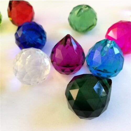 Free Shipping 260pcs/Lot 10 Colors Mixed 20mm Crystal Faceted Ball For Wedding Party Decoration And Event Supplies