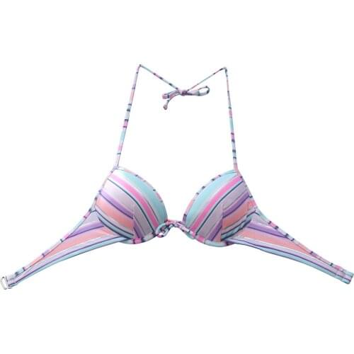 The Bikini TOPS for Women Swimwear Bathing suits Sexy girl Underwire Swimming Biquini UP Swimwear top White purple stripe