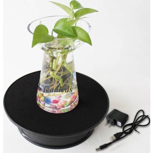 Black Velvet Top Electric Motorized Rotating Display Turntable for Model Jewelry Hobby Collectible Home