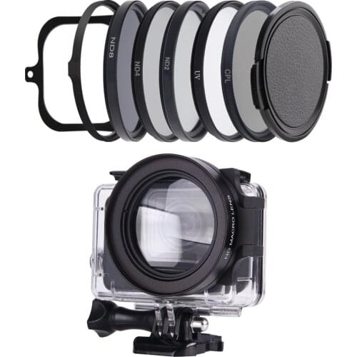 For Gopro Hero 8 Black Housing Accessories Filter 58mm Diving Macro Neutral Density Polar Go Pro Hero8 Black Waterproof Case