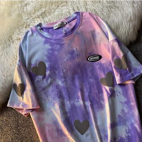 Printing T-shirt Summer Short-Sleeved Round Neck Mens Fashion Loose Cotton All-match Style INS Lovers Student BF