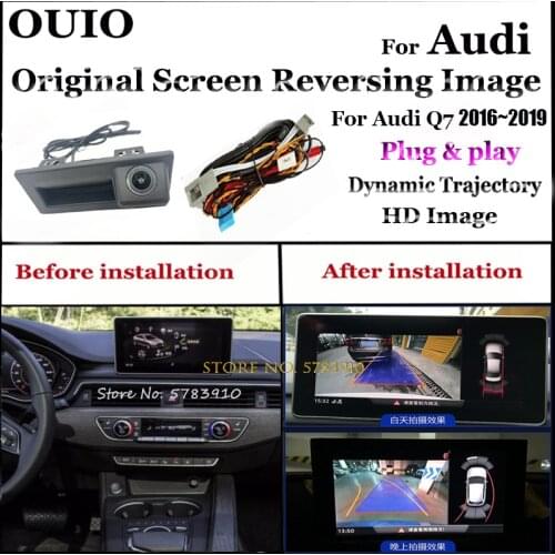 Reversing camera connect original screen For Audi Q7 2016 2017 2018 2019 Dynamic track camera | HD Reverse Backup Rear camera