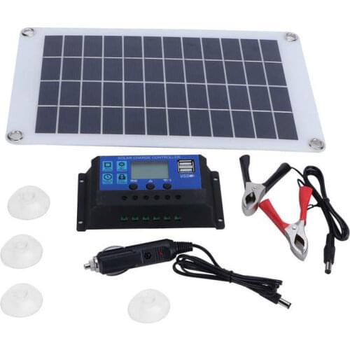 50W 18V Solar Charge Controller Kit With Solar Panel Polysilicon Photovoltaic Module For RV Power Supply High Stability