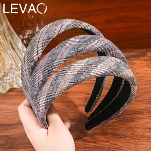LEVAO Fashion Plaid Hair Accessories Retro Luxury Headdress Decoration Simple Lady Girl Single Product Garment Accessories