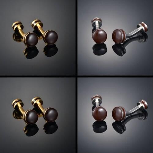 Fashion gold double head color sleeve nail French long sleeve shirt sleeve nail shirt accessories Cufflinks