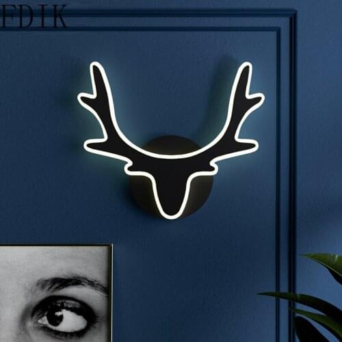 Antlers Wall Lamp Modern Acrylic Wall Sconce Indoor Lights Lighting for Bedroom Living Room Led Light Mirror Aisle lamps Decor