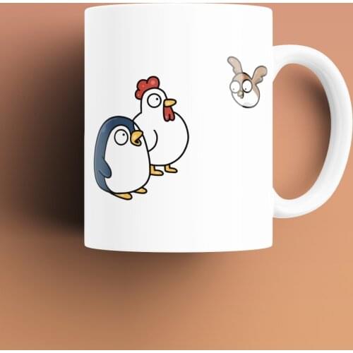 News-Generating Bird Patterned, Printed White Mug Cup, Porcelain Raw Material, Handle, Gift Product, quality Mug and Printing