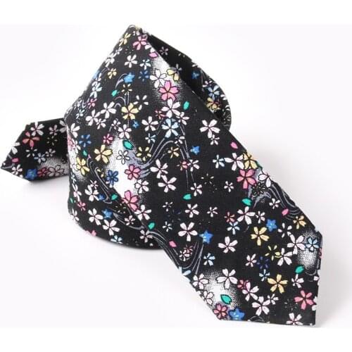 New Florals Tie For Men Women Cotton 6cm Casual Flower Print Skinny Neck Tie For Wedding Party Classic Suits Daily Wear Tie