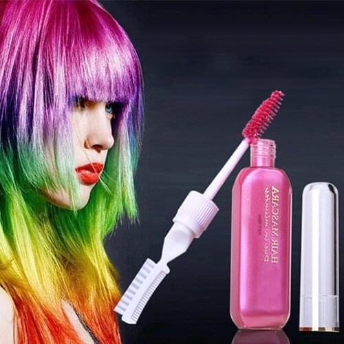 10ml Disposable Unisex Mascara Fast Hair Dye Cream Pen DIY Coloring Styling Comb black quick cover white hair dazzling color