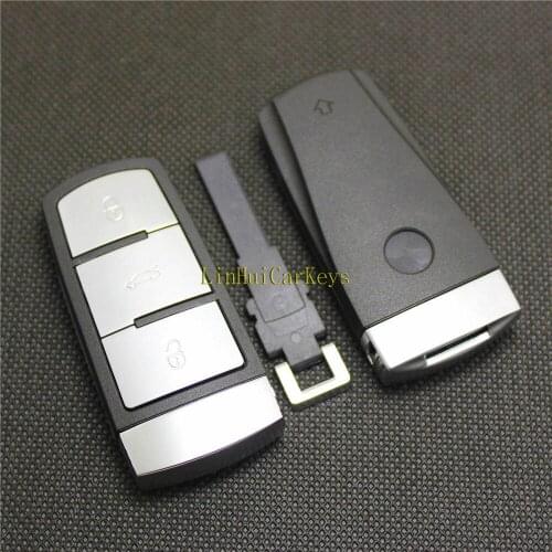 PINECONE for VOLKSWAGEN MAGOTAN CC R36 VW Car Key 3 Buttons Blank Replace Smart Remote Key ABS Shell Case With Uncut Blade 1Pc