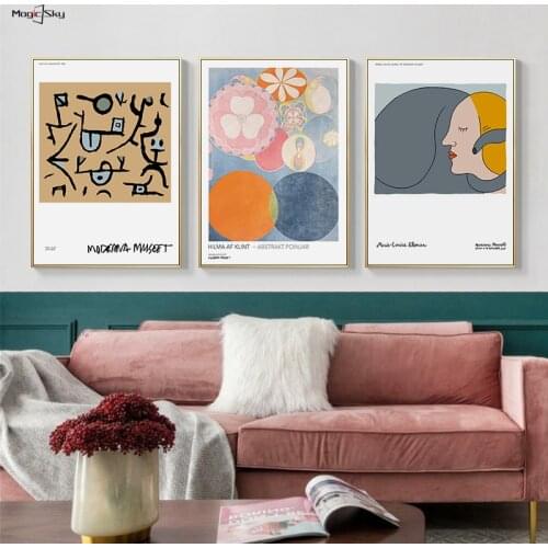 Paul Klee Poster Hilma Af Klint Vintage Retro Posters on the Wall Art Aesthetic Abstract Canvas Painting Pictures Bedroom Decor