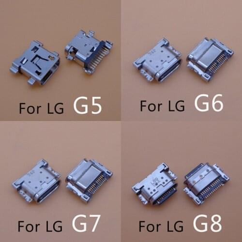 2pcs For LG G5 G6 G7 G8 G6+ G7+ G8S Fit Plus Thinq Micro Type-C USB Jack Socket Connector Charging Sync Port Charge