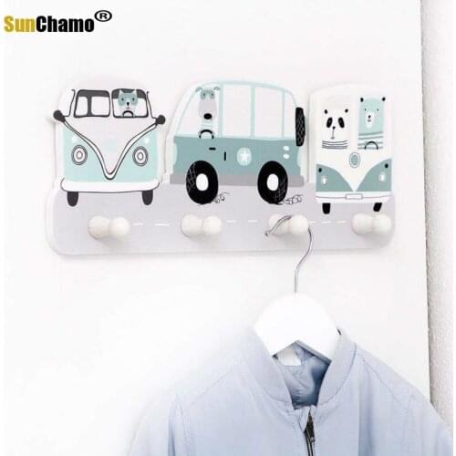 Nordic Wood Shelves Storage Rack Wall Hanging Shelf Hooks Pentagram Swan Car Kids Baby Girl Room Decor Display Stand Holder