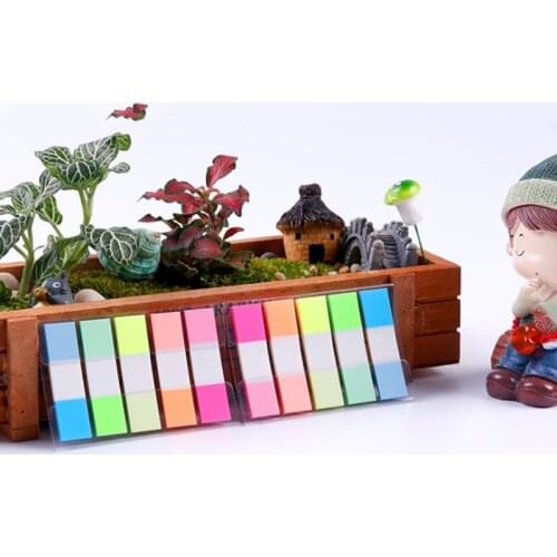 Random Colour Fluorescence Self Adhesive Memo Pad Sticky Notes Bookmark Marker Memo Sticker Paper Student Office Supplies