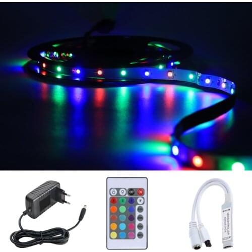 LED Strip Light Remote control RGB SMD2835 DC12V 1M 2M 3M 4M 5M Flexible Lamp Tape Diode For Festival Decoration Room Computer