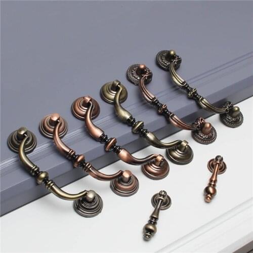Vintage Door European Antique Furniture Wardrobe Drawer Pulls Zinc Alloy Kitchen Cabinet Knobs And Grace Handles